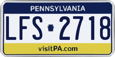 PA license plate LFS2718