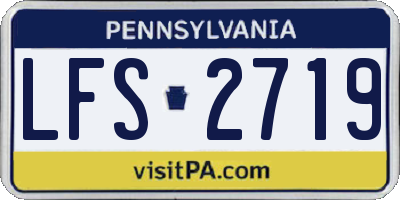 PA license plate LFS2719