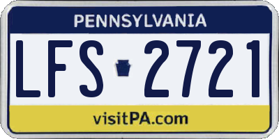 PA license plate LFS2721