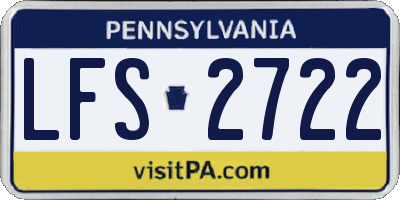 PA license plate LFS2722
