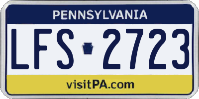 PA license plate LFS2723