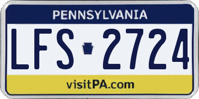 PA license plate LFS2724