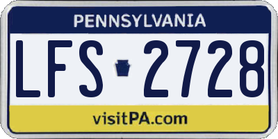 PA license plate LFS2728