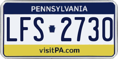 PA license plate LFS2730