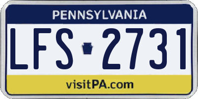 PA license plate LFS2731