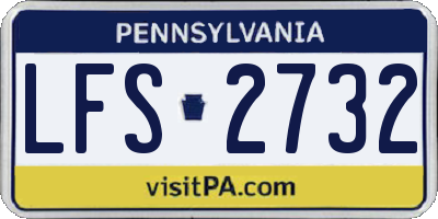 PA license plate LFS2732