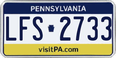 PA license plate LFS2733