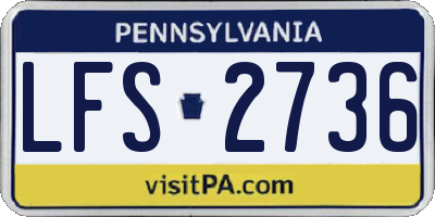 PA license plate LFS2736
