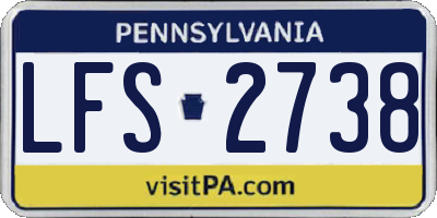 PA license plate LFS2738