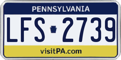 PA license plate LFS2739