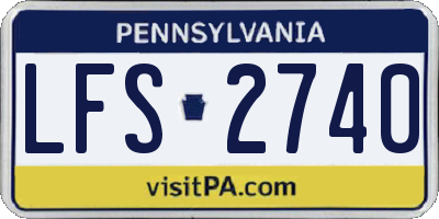 PA license plate LFS2740