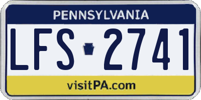 PA license plate LFS2741