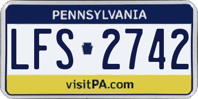 PA license plate LFS2742