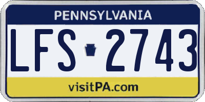 PA license plate LFS2743