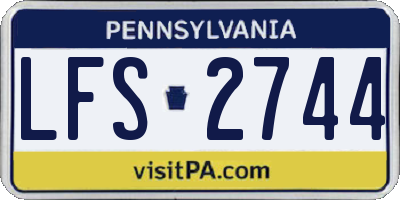 PA license plate LFS2744