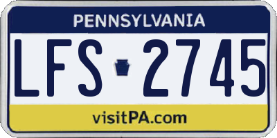 PA license plate LFS2745