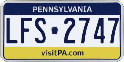 PA license plate LFS2747
