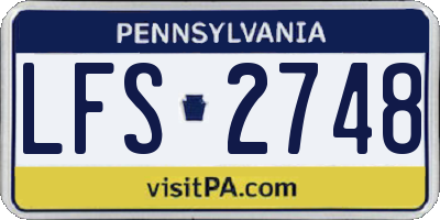 PA license plate LFS2748