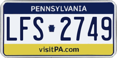 PA license plate LFS2749