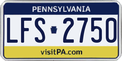 PA license plate LFS2750