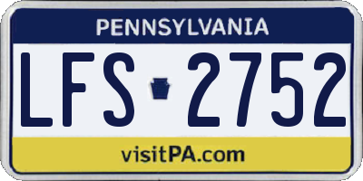 PA license plate LFS2752