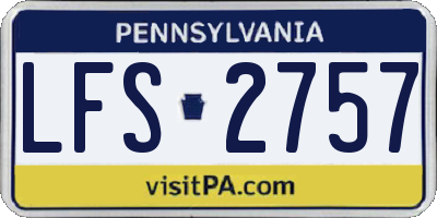 PA license plate LFS2757