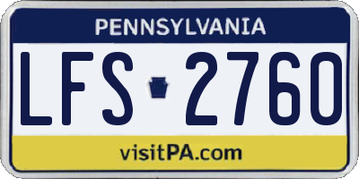 PA license plate LFS2760