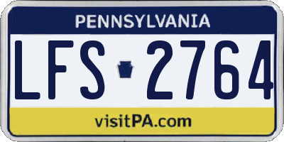 PA license plate LFS2764