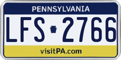 PA license plate LFS2766