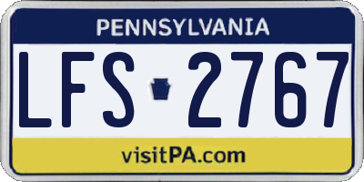 PA license plate LFS2767