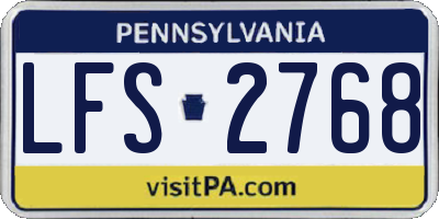 PA license plate LFS2768