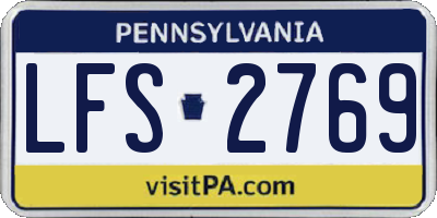 PA license plate LFS2769