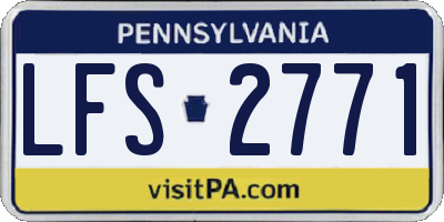 PA license plate LFS2771