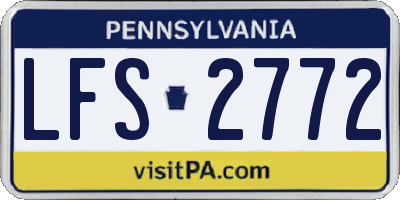 PA license plate LFS2772
