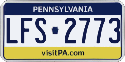 PA license plate LFS2773