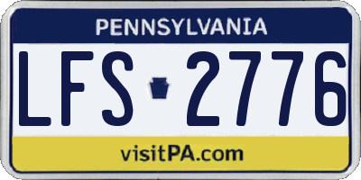 PA license plate LFS2776