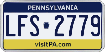 PA license plate LFS2779