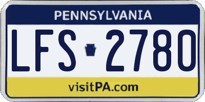 PA license plate LFS2780