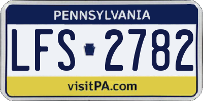 PA license plate LFS2782