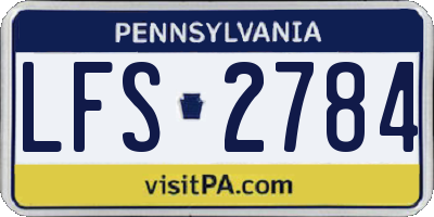 PA license plate LFS2784