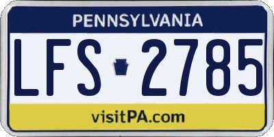 PA license plate LFS2785