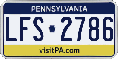 PA license plate LFS2786