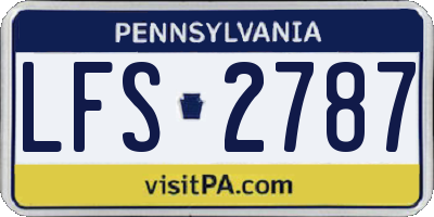 PA license plate LFS2787