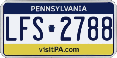 PA license plate LFS2788