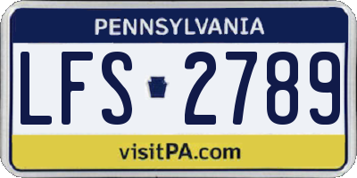 PA license plate LFS2789