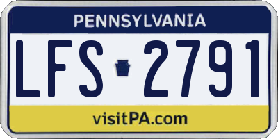 PA license plate LFS2791
