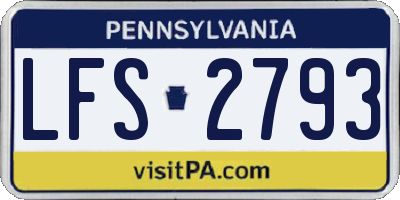 PA license plate LFS2793