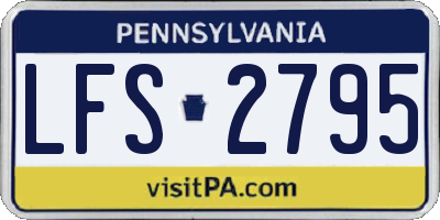 PA license plate LFS2795