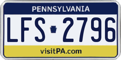 PA license plate LFS2796
