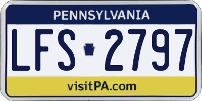 PA license plate LFS2797